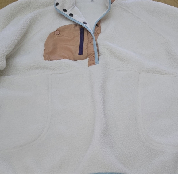 Women’s Sherpa Lightweight Fleece Pullover Button Down fuzzy jacket - Picture 3 of 6